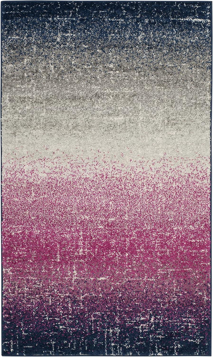image:imageSAFAVIEH Madison Collection Area Rug 53 x 76 Fuchsia amp Navy Boho Chic Stripe Design NonShedding amp Easy Care Ideal for High Traffic Areas in Living Room Bedroom MAD601MFuchsiaNavy