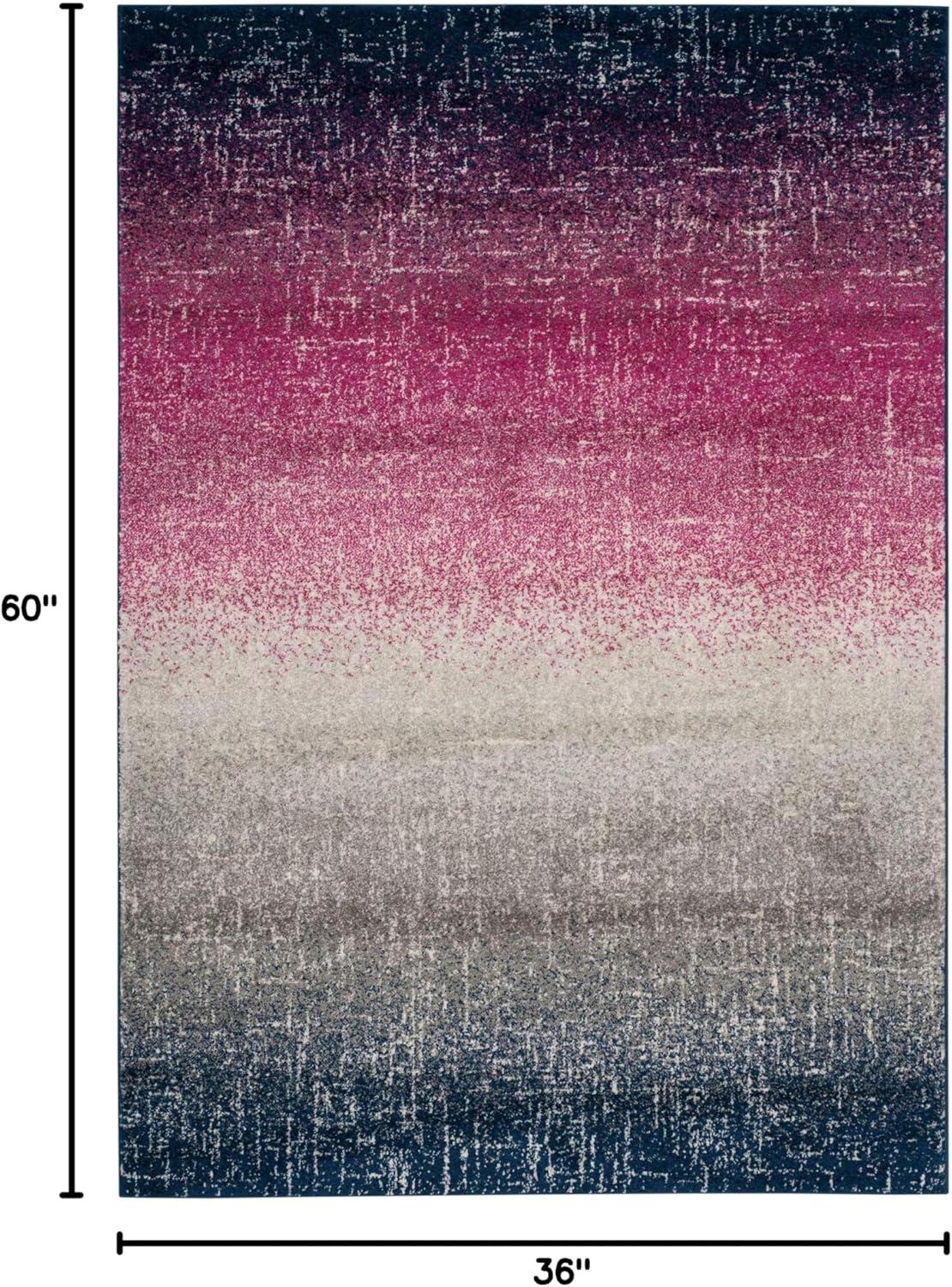 image:imageSAFAVIEH Madison Collection Area Rug 53 x 76 Fuchsia amp Navy Boho Chic Stripe Design NonShedding amp Easy Care Ideal for High Traffic Areas in Living Room Bedroom MAD601MFuchsiaNavy
