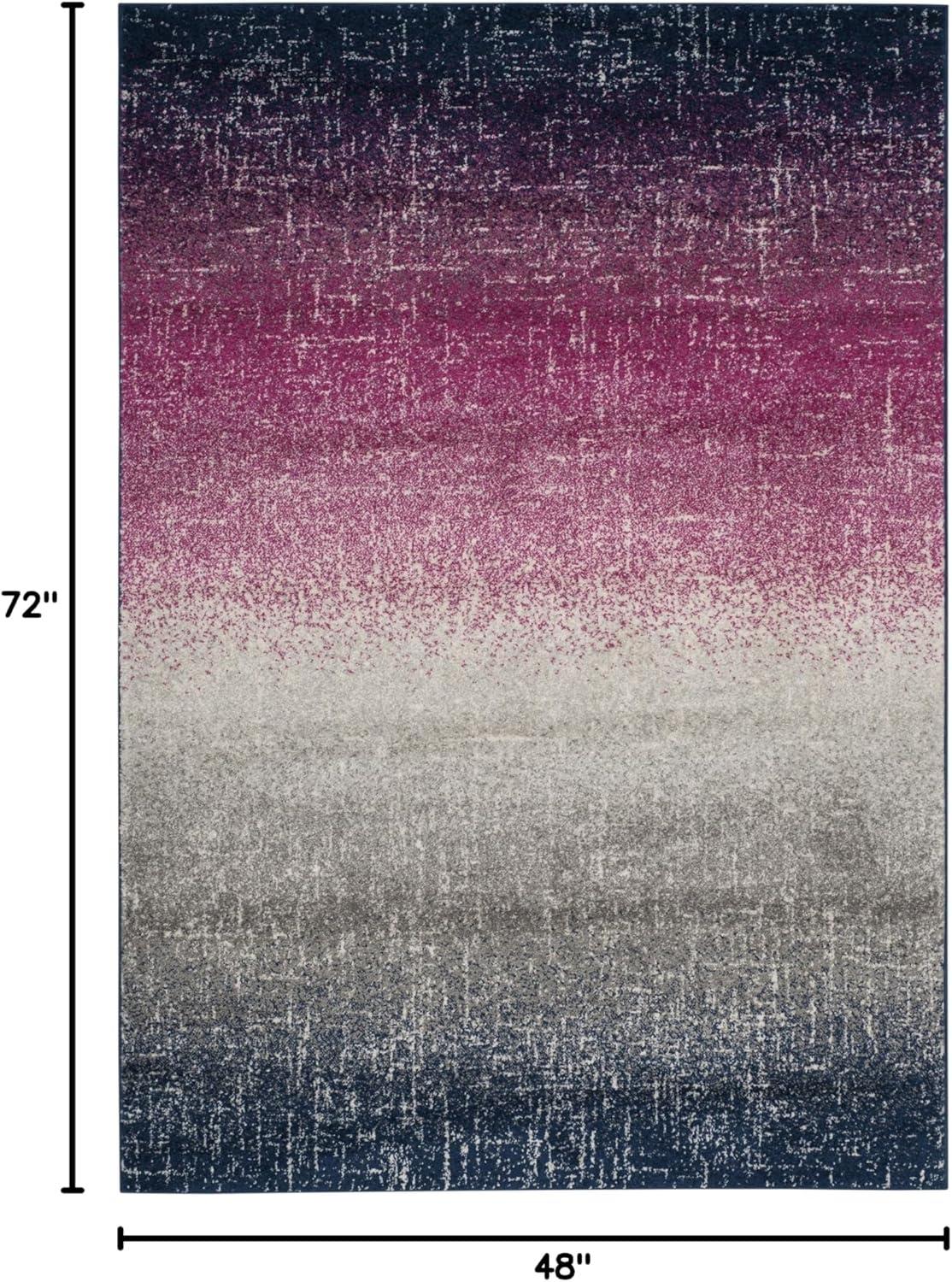 image:imageSAFAVIEH Madison Collection Area Rug 53 x 76 Fuchsia amp Navy Boho Chic Stripe Design NonShedding amp Easy Care Ideal for High Traffic Areas in Living Room Bedroom MAD601MFuchsiaNavy