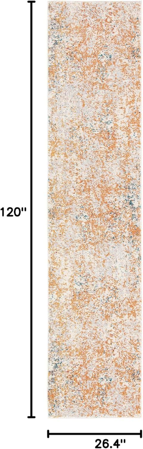 image:imageSAFAVIEH Madison Collection Area Rug 53 x 76 Grey amp Beige Modern Abstract Design NonShedding amp Easy Care Ideal for High Traffic Areas in Living Room Bedroom MAD453AIvoryOrange
