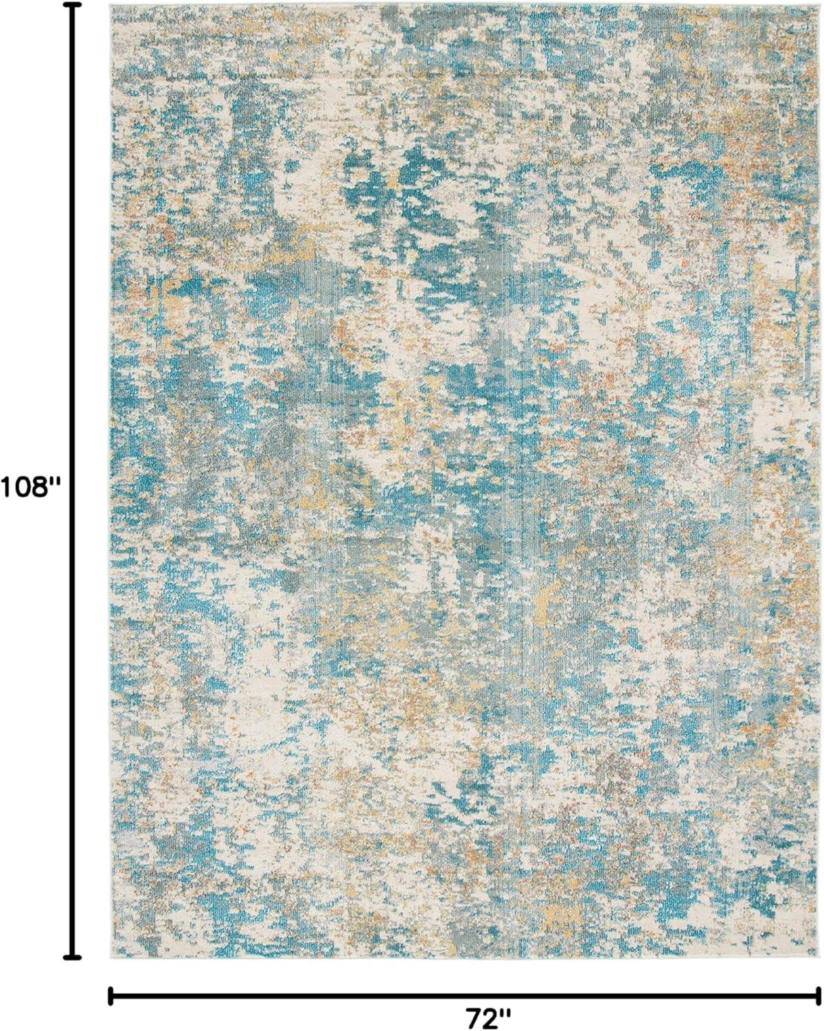 image:imageSAFAVIEH Madison Collection Area Rug 53 x 76 Grey amp Beige Modern Abstract Design NonShedding amp Easy Care Ideal for High Traffic Areas in Living Room Bedroom MAD453ATealGold