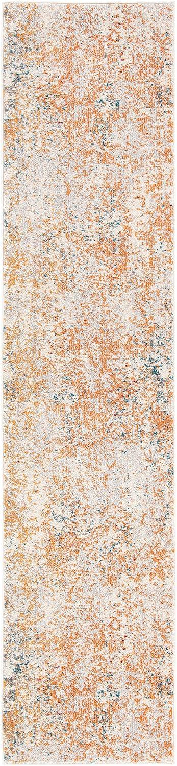 image:imageSAFAVIEH Madison Collection Area Rug 53 x 76 Grey amp Beige Modern Abstract Design NonShedding amp Easy Care Ideal for High Traffic Areas in Living Room Bedroom MAD453AIvoryOrange