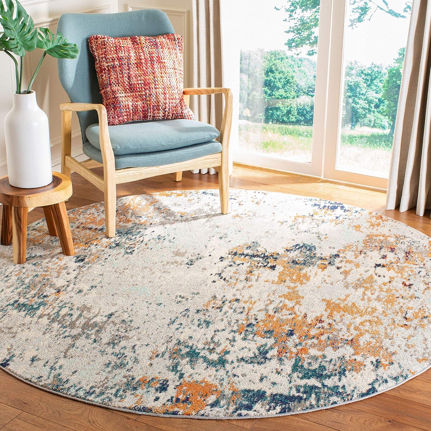 image:imageSAFAVIEH Madison Collection Area Rug 53 x 76 Grey amp Beige Modern Abstract Design NonShedding amp Easy Care Ideal for High Traffic Areas in Living Room Bedroom MAD453AGreyBeige