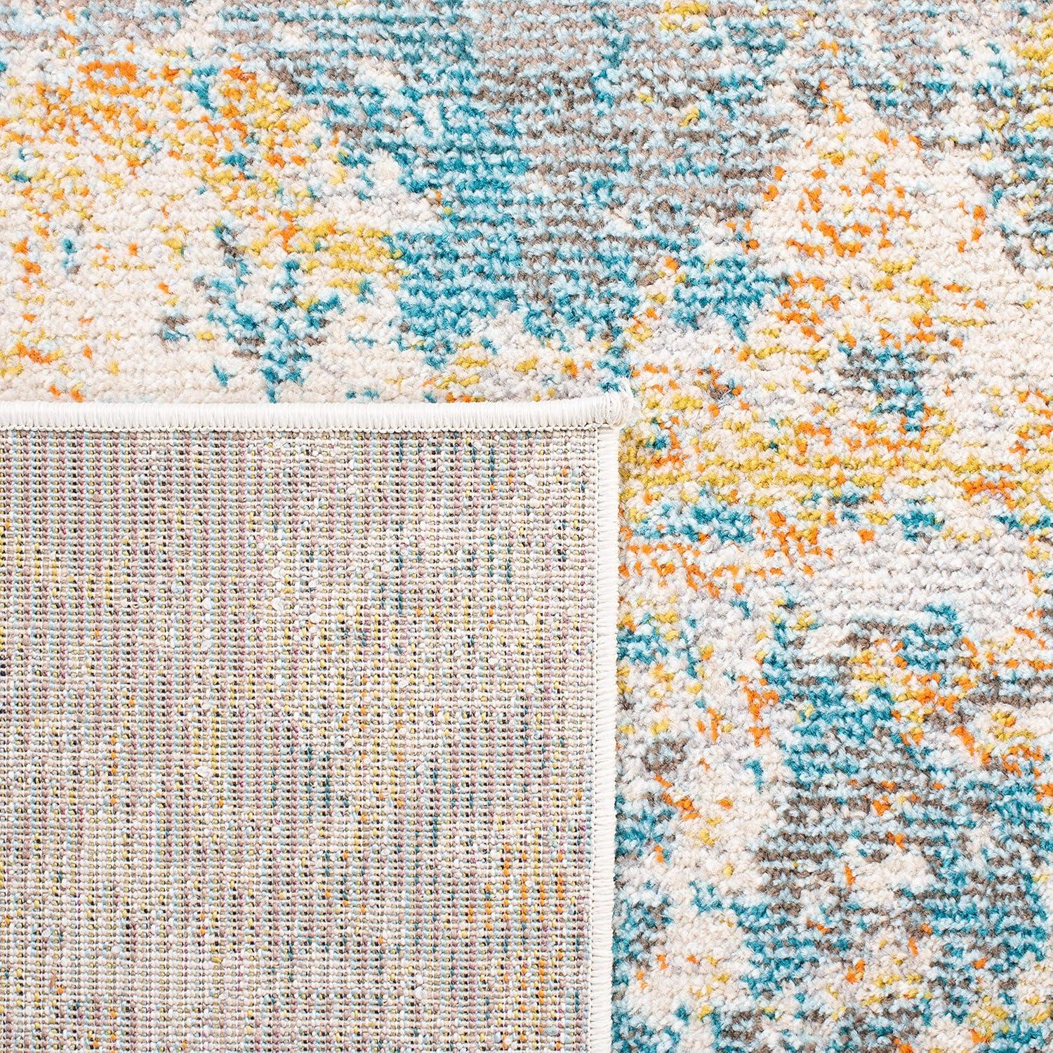 image:imageSAFAVIEH Madison Collection Area Rug 53 x 76 Grey amp Beige Modern Abstract Design NonShedding amp Easy Care Ideal for High Traffic Areas in Living Room Bedroom MAD453ATealGold