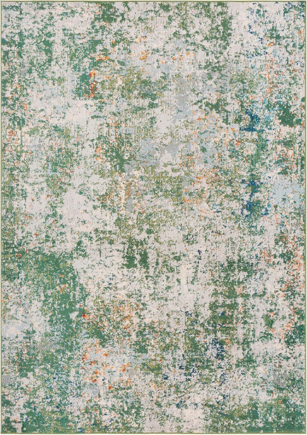 image:imageSAFAVIEH Madison Collection Area Rug 53 x 76 Grey amp Beige Modern Abstract Design NonShedding amp Easy Care Ideal for High Traffic Areas in Living Room Bedroom MAD453AGreenBlue