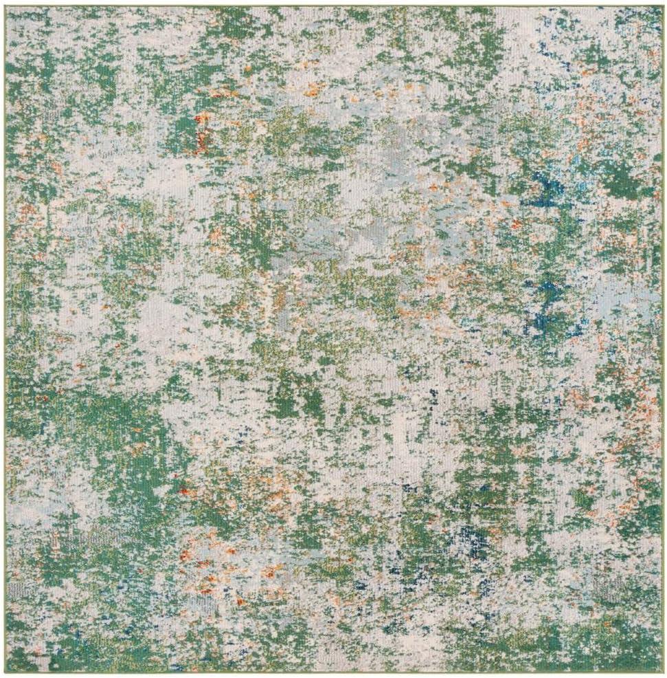 image:imageSAFAVIEH Madison Collection Area Rug 53 x 76 Grey amp Beige Modern Abstract Design NonShedding amp Easy Care Ideal for High Traffic Areas in Living Room Bedroom MAD453AGreenBlue