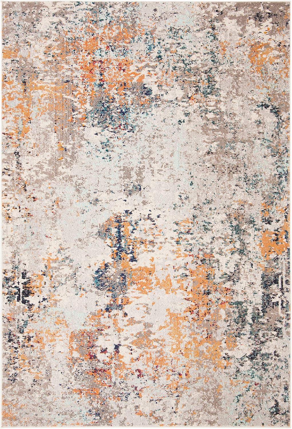 image:imageSAFAVIEH Madison Collection Area Rug 53 x 76 Grey amp Beige Modern Abstract Design NonShedding amp Easy Care Ideal for High Traffic Areas in Living Room Bedroom MAD453AGreyBeige
