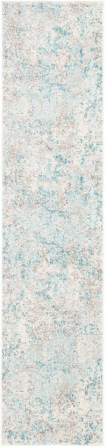 image:imageSAFAVIEH Madison Collection Area Rug 53 x 76 Grey amp Beige Modern Abstract Design NonShedding amp Easy Care Ideal for High Traffic Areas in Living Room Bedroom MAD453AIvoryTeal