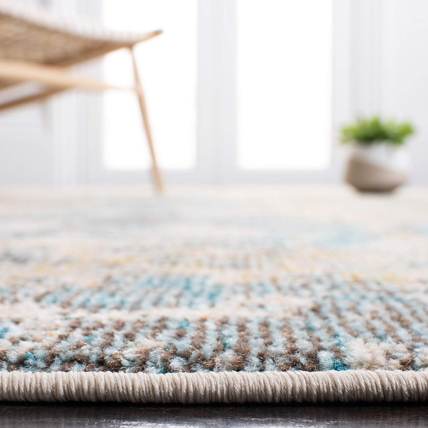 image:imageSAFAVIEH Madison Collection Area Rug 53 x 76 Grey amp Beige Modern Abstract Design NonShedding amp Easy Care Ideal for High Traffic Areas in Living Room Bedroom MAD453ATealGold