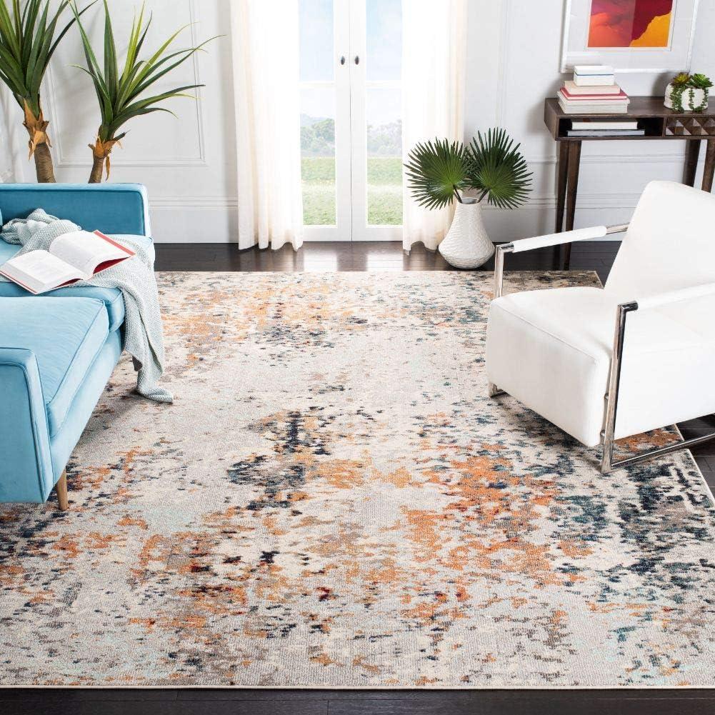 image:imageSAFAVIEH Madison Collection Area Rug 53 x 76 Grey amp Beige Modern Abstract Design NonShedding amp Easy Care Ideal for High Traffic Areas in Living Room Bedroom MAD453AGreyBeige