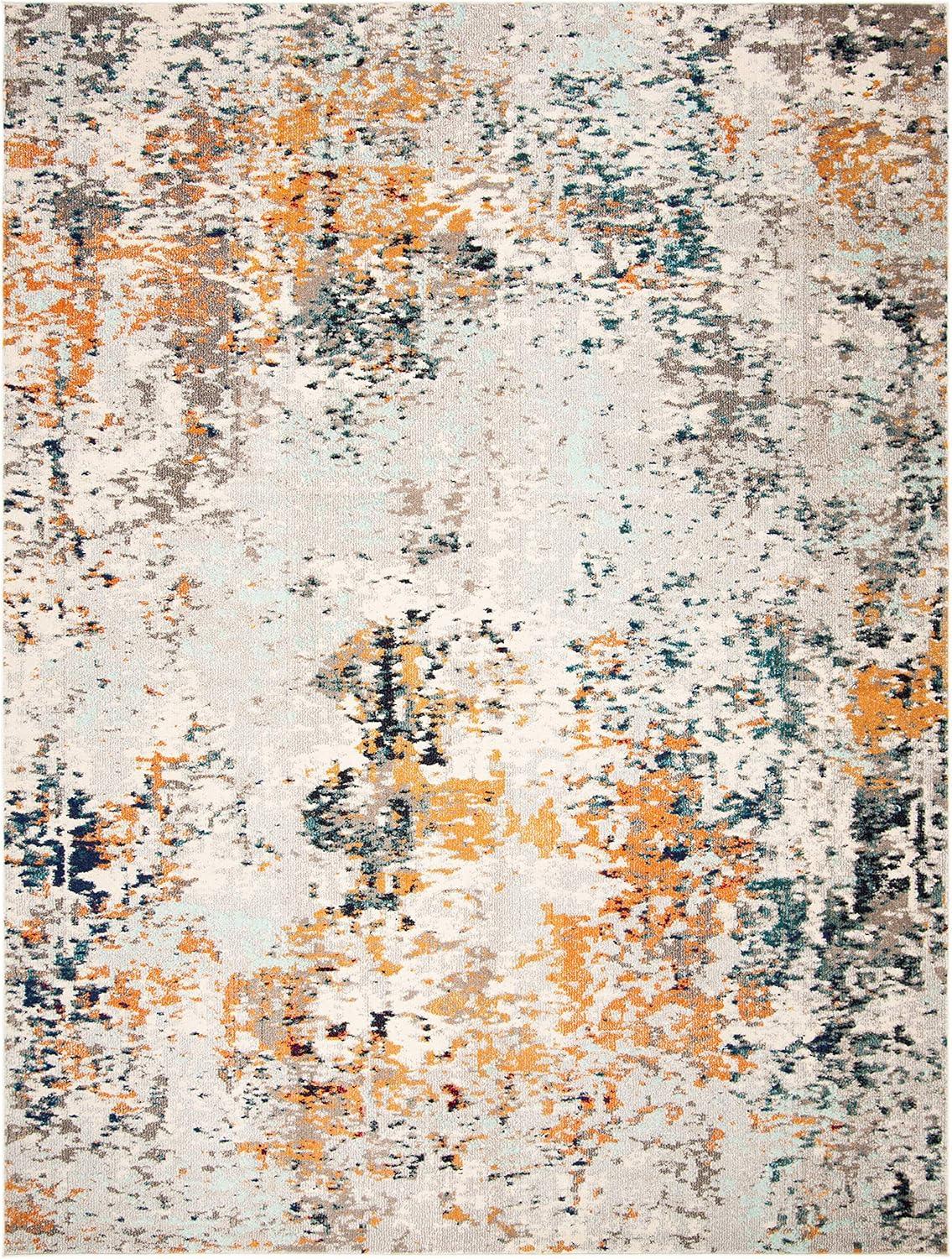 image:imageSAFAVIEH Madison Collection Area Rug 53 x 76 Grey amp Beige Modern Abstract Design NonShedding amp Easy Care Ideal for High Traffic Areas in Living Room Bedroom MAD453AGreyBeige