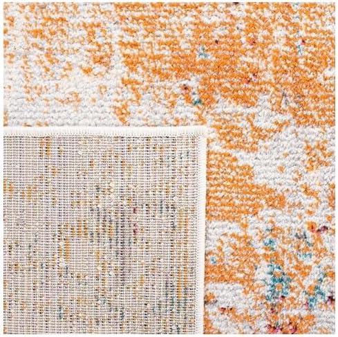 image:imageSAFAVIEH Madison Collection Area Rug 53 x 76 Grey amp Beige Modern Abstract Design NonShedding amp Easy Care Ideal for High Traffic Areas in Living Room Bedroom MAD453AIvoryOrange