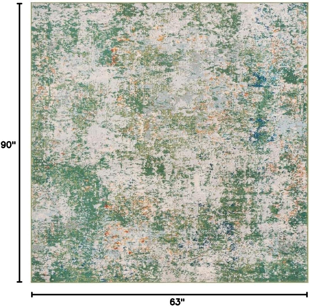 image:imageSAFAVIEH Madison Collection Area Rug 53 x 76 Grey amp Beige Modern Abstract Design NonShedding amp Easy Care Ideal for High Traffic Areas in Living Room Bedroom MAD453AGreenBlue