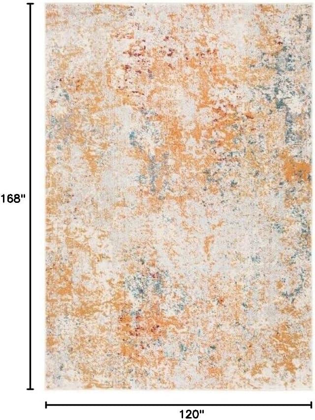 image:imageSAFAVIEH Madison Collection Area Rug 53 x 76 Grey amp Beige Modern Abstract Design NonShedding amp Easy Care Ideal for High Traffic Areas in Living Room Bedroom MAD453AIvoryOrange