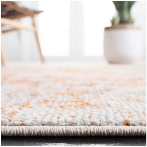 image:imageSAFAVIEH Madison Collection Area Rug 53 x 76 Grey amp Beige Modern Abstract Design NonShedding amp Easy Care Ideal for High Traffic Areas in Living Room Bedroom MAD453AIvoryOrange