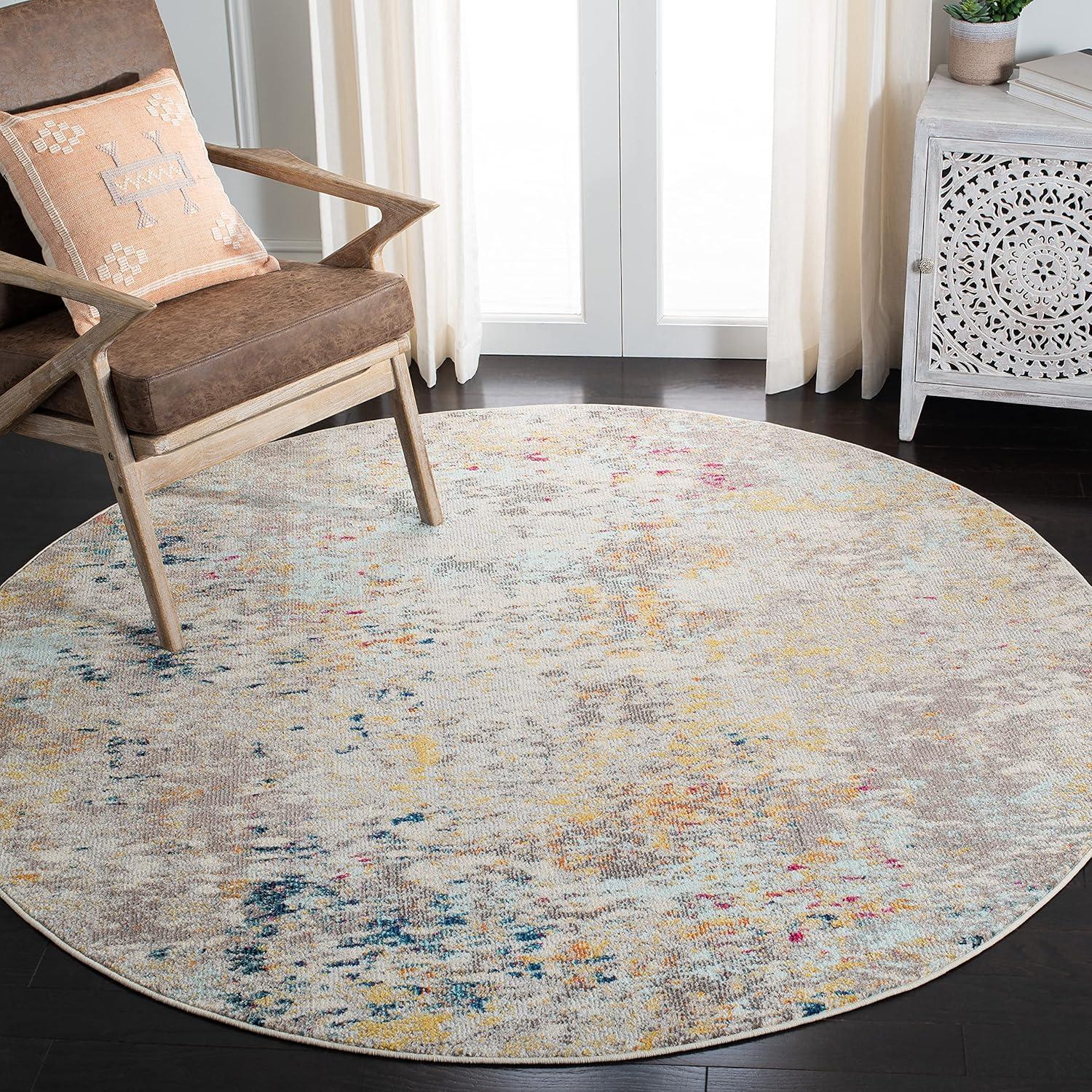 image:imageSAFAVIEH Madison Collection Area Rug 53 x 76 Grey amp Beige Modern Abstract Design NonShedding amp Easy Care Ideal for High Traffic Areas in Living Room Bedroom MAD453AGreyGold