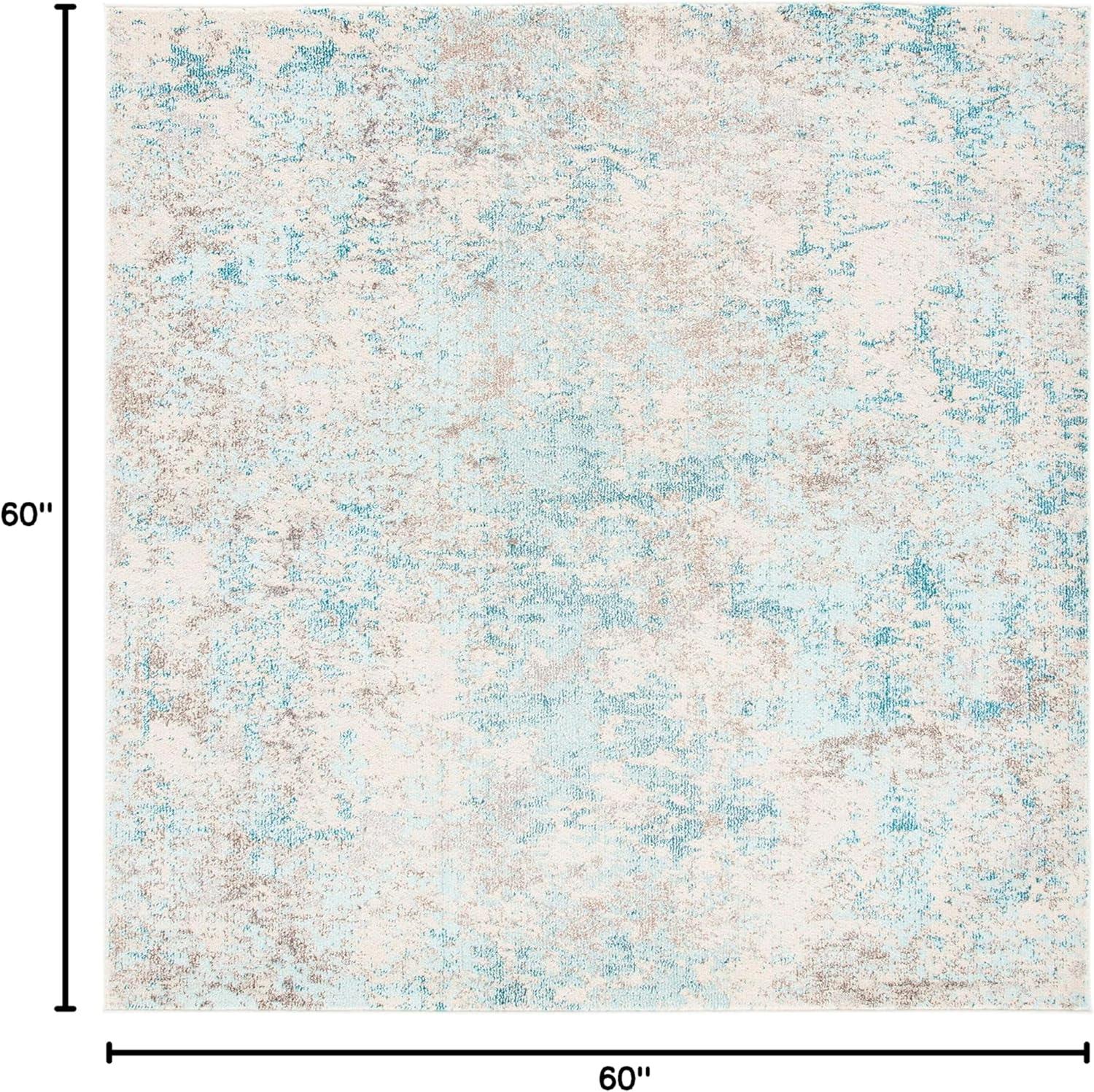 image:imageSAFAVIEH Madison Collection Area Rug 53 x 76 Grey amp Beige Modern Abstract Design NonShedding amp Easy Care Ideal for High Traffic Areas in Living Room Bedroom MAD453AIvoryTeal