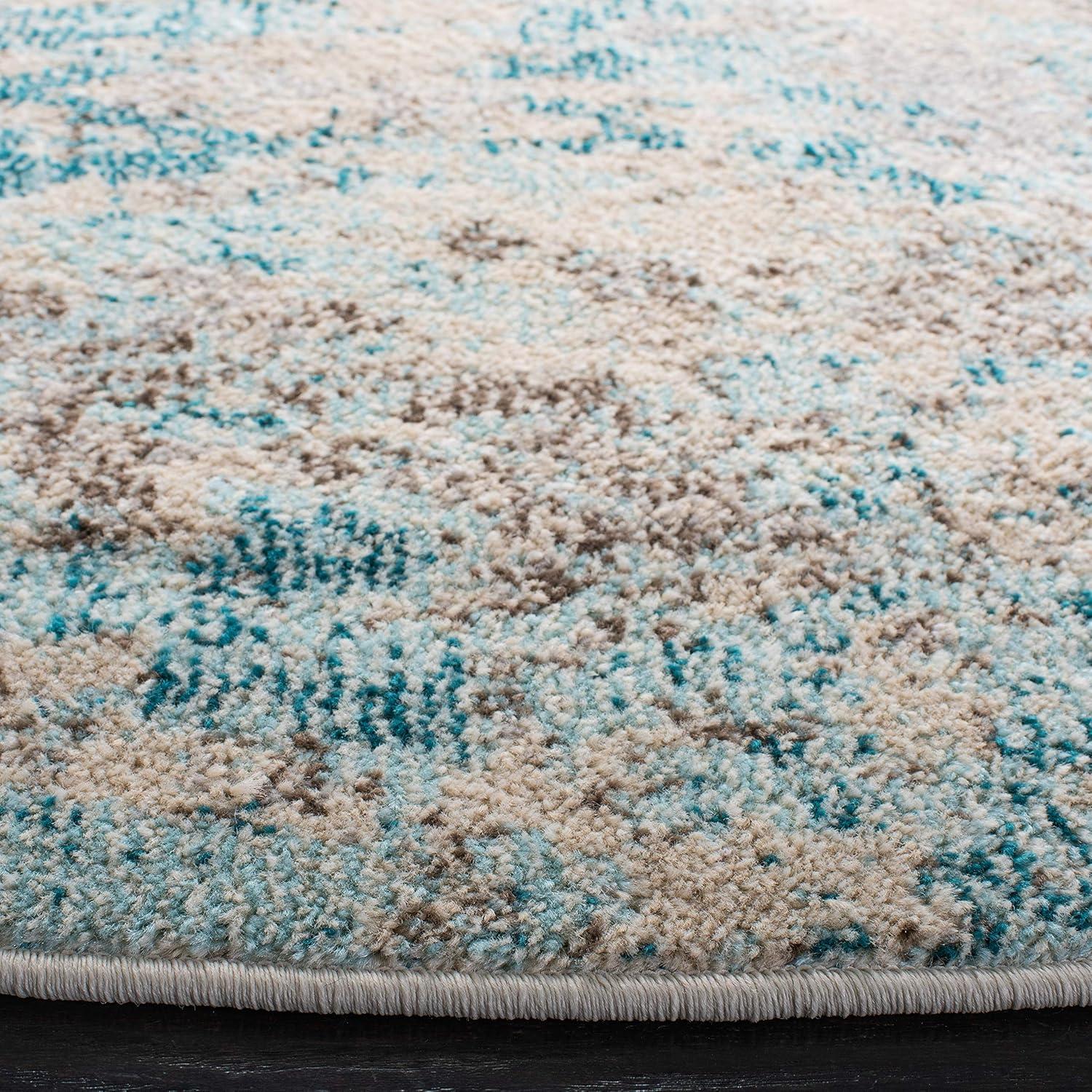 image:imageSAFAVIEH Madison Collection Area Rug 53 x 76 Grey amp Beige Modern Abstract Design NonShedding amp Easy Care Ideal for High Traffic Areas in Living Room Bedroom MAD453AIvoryTeal