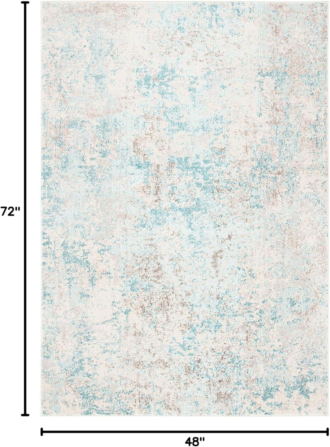 image:imageSAFAVIEH Madison Collection Area Rug 53 x 76 Grey amp Beige Modern Abstract Design NonShedding amp Easy Care Ideal for High Traffic Areas in Living Room Bedroom MAD453AIvoryTeal