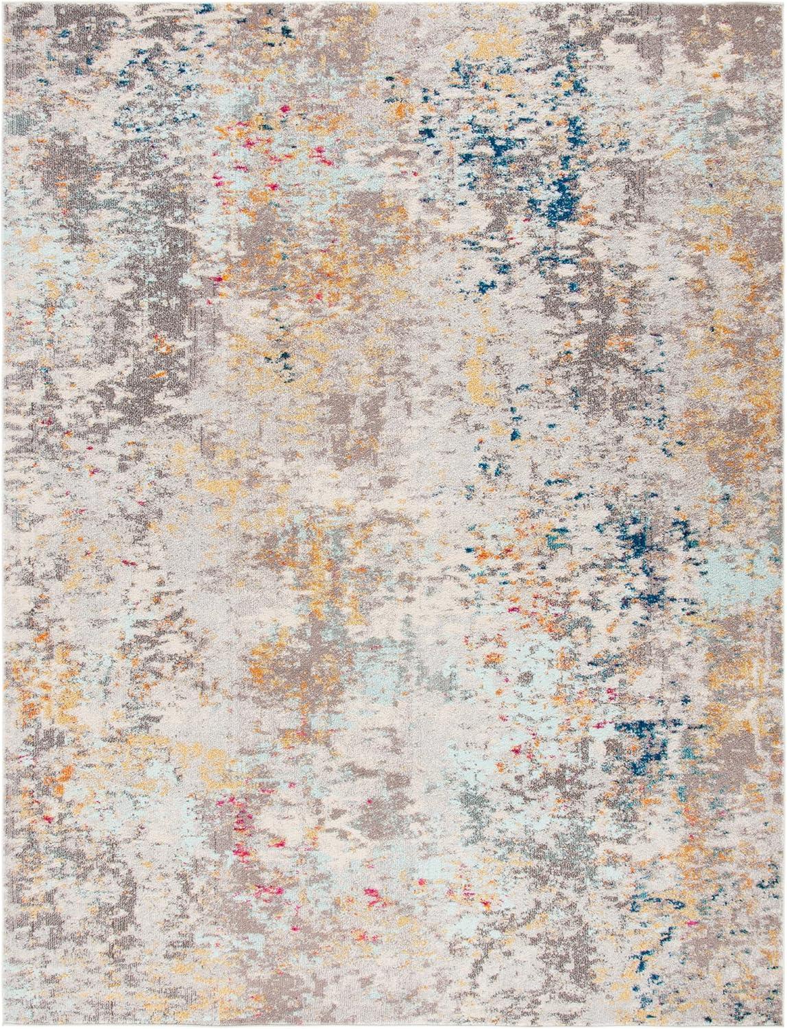 image:imageSAFAVIEH Madison Collection Area Rug 53 x 76 Grey amp Beige Modern Abstract Design NonShedding amp Easy Care Ideal for High Traffic Areas in Living Room Bedroom MAD453AGreyGold