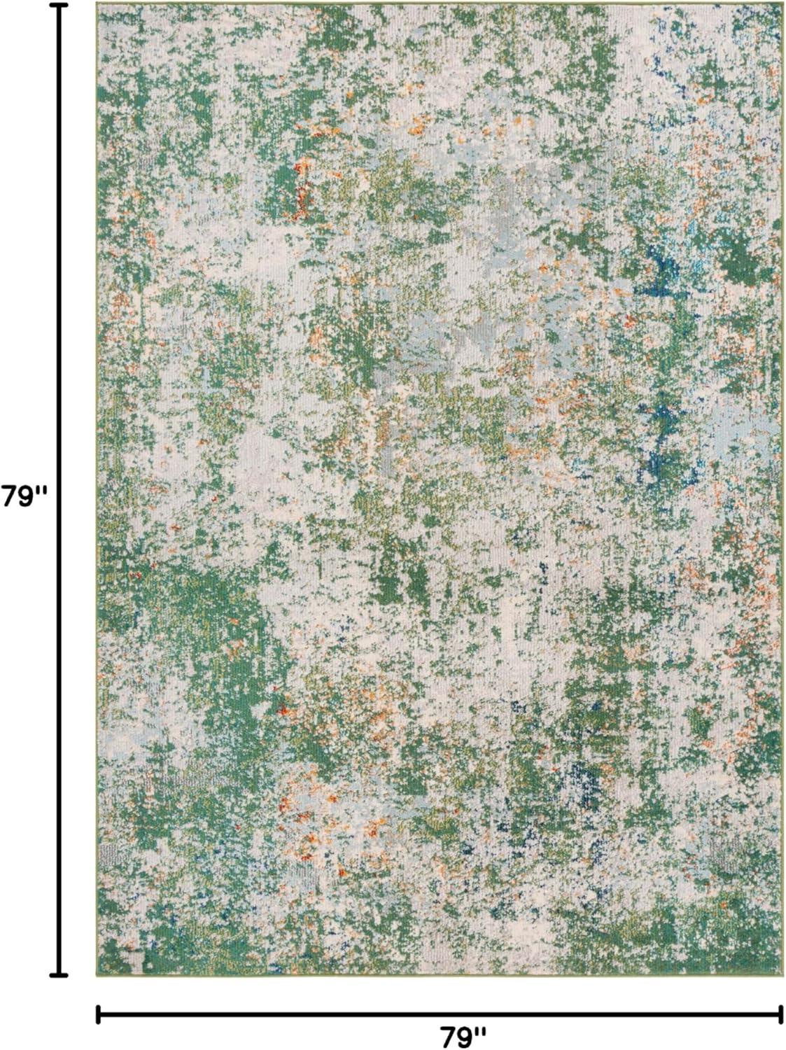 image:imageSAFAVIEH Madison Collection Area Rug 53 x 76 Grey amp Beige Modern Abstract Design NonShedding amp Easy Care Ideal for High Traffic Areas in Living Room Bedroom MAD453AGreenBlue