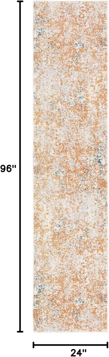 image:imageSAFAVIEH Madison Collection Area Rug 53 x 76 Grey amp Beige Modern Abstract Design NonShedding amp Easy Care Ideal for High Traffic Areas in Living Room Bedroom MAD453AIvoryOrange