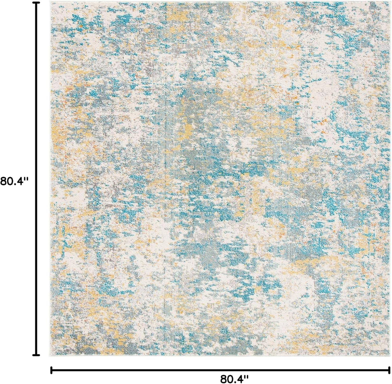 image:imageSAFAVIEH Madison Collection Area Rug 53 x 76 Grey amp Beige Modern Abstract Design NonShedding amp Easy Care Ideal for High Traffic Areas in Living Room Bedroom MAD453ATealGold