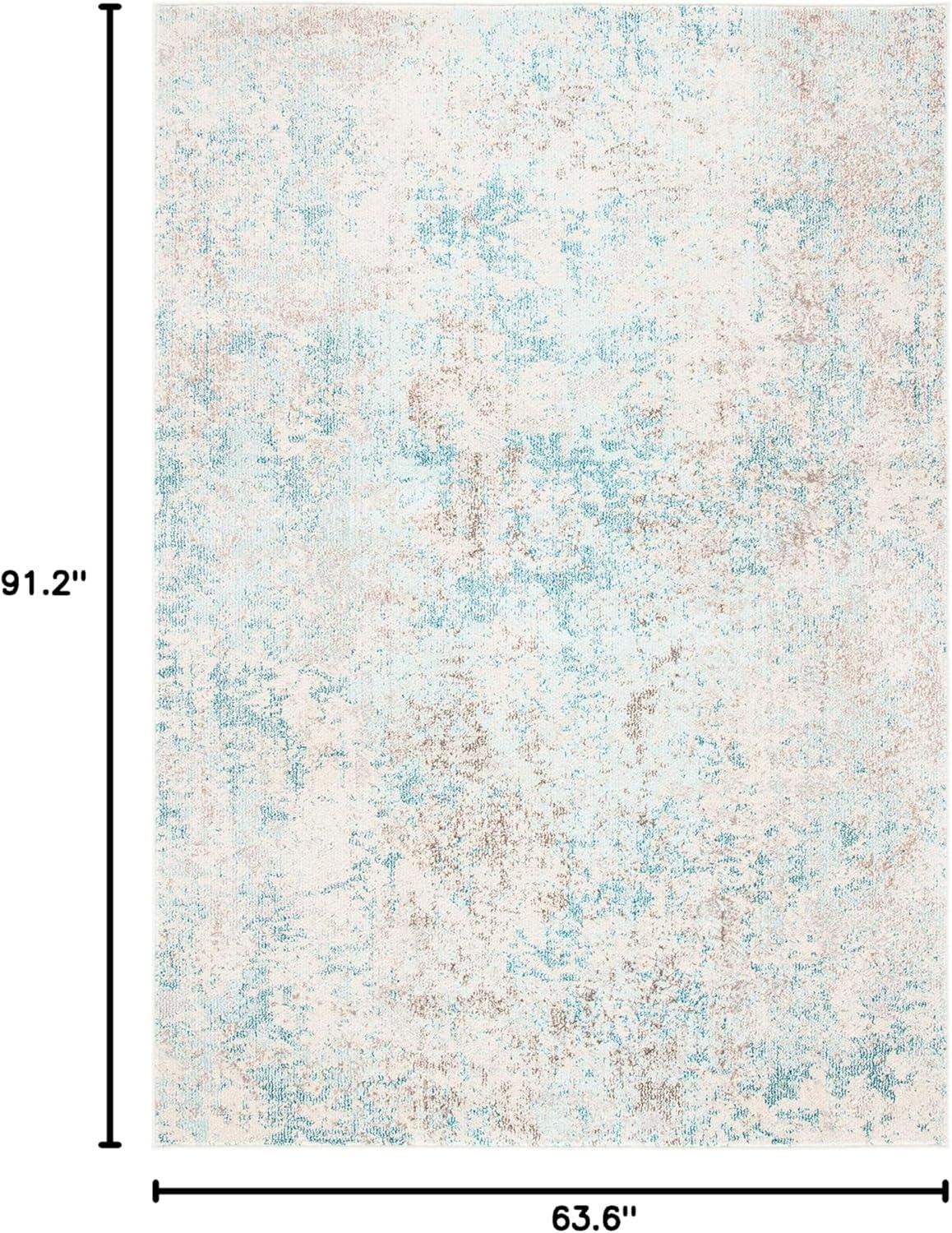 image:imageSAFAVIEH Madison Collection Area Rug 53 x 76 Grey amp Beige Modern Abstract Design NonShedding amp Easy Care Ideal for High Traffic Areas in Living Room Bedroom MAD453AIvoryTeal