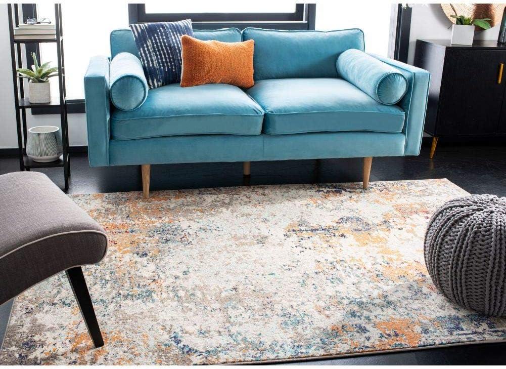 image:imageSAFAVIEH Madison Collection Area Rug 53 x 76 Grey amp Beige Modern Abstract Design NonShedding amp Easy Care Ideal for High Traffic Areas in Living Room Bedroom MAD453AGreyBeige