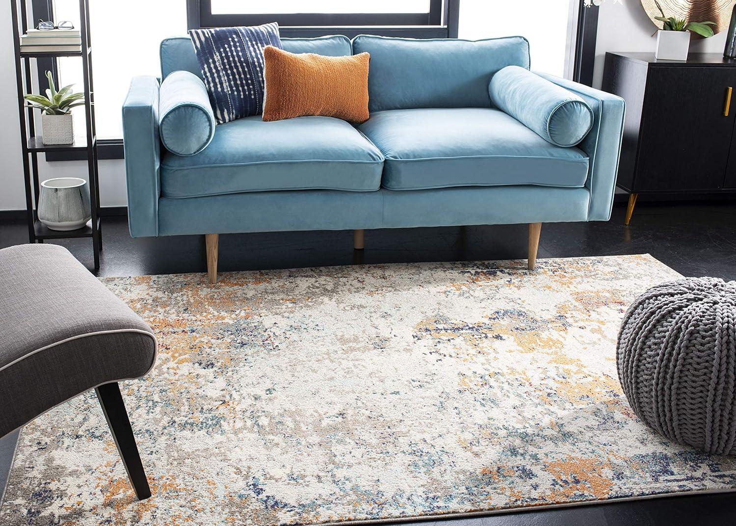 image:imageSAFAVIEH Madison Collection Area Rug 53 x 76 Grey amp Beige Modern Abstract Design NonShedding amp Easy Care Ideal for High Traffic Areas in Living Room Bedroom MAD453AGreyBeige
