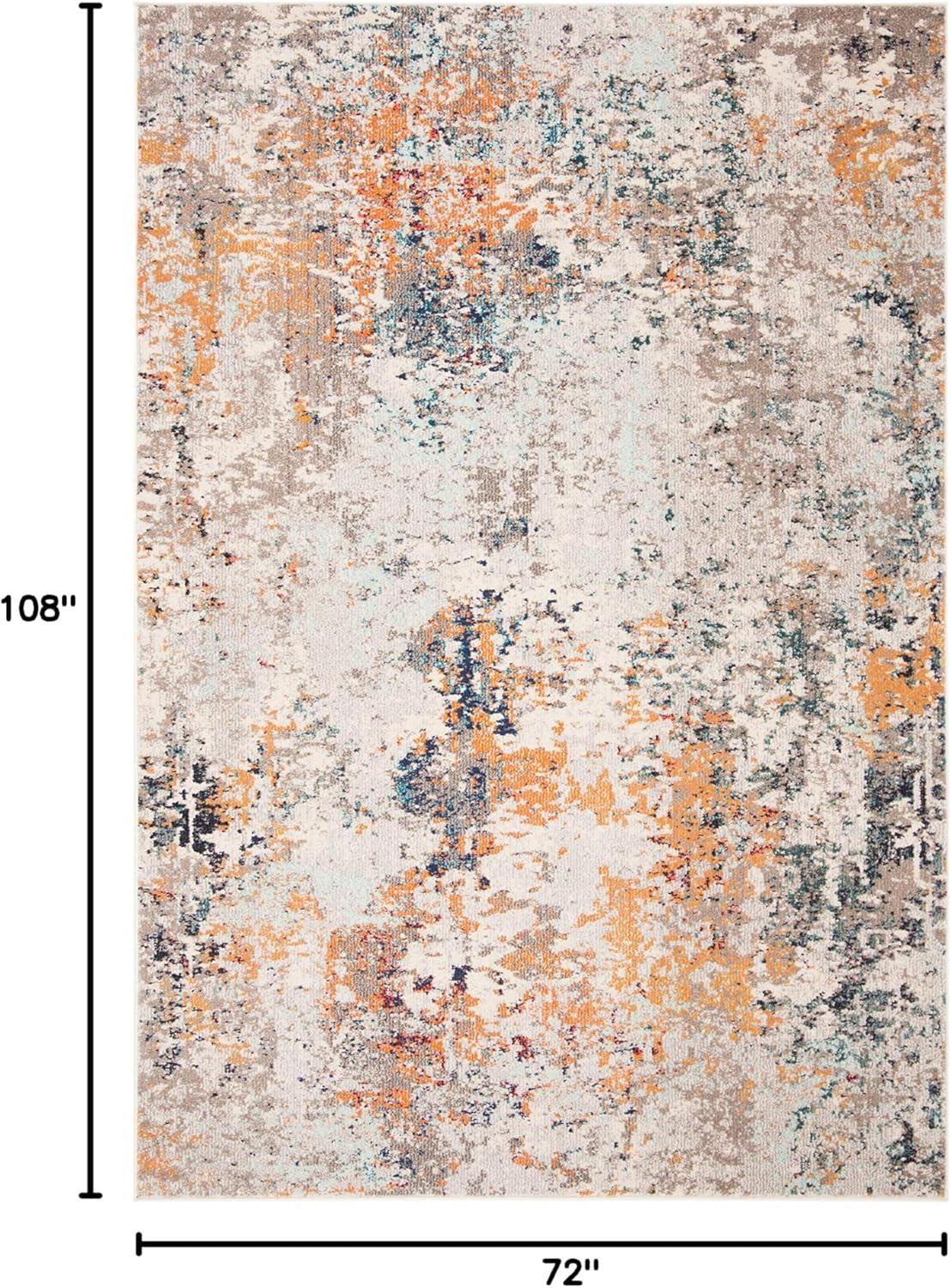 image:imageSAFAVIEH Madison Collection Area Rug 53 x 76 Grey amp Beige Modern Abstract Design NonShedding amp Easy Care Ideal for High Traffic Areas in Living Room Bedroom MAD453AGreyBeige