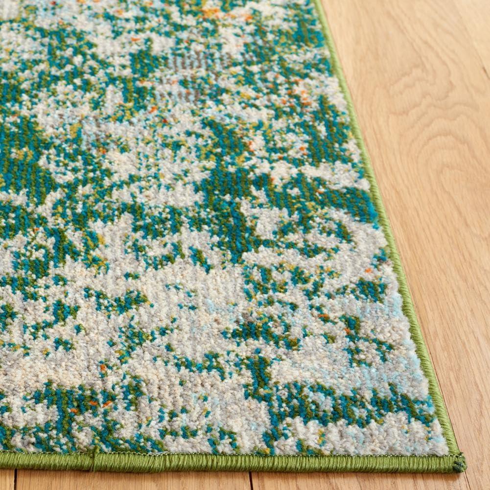 image:imageSAFAVIEH Madison Collection Area Rug 53 x 76 Grey amp Beige Modern Abstract Design NonShedding amp Easy Care Ideal for High Traffic Areas in Living Room Bedroom MAD453AGreenBlue
