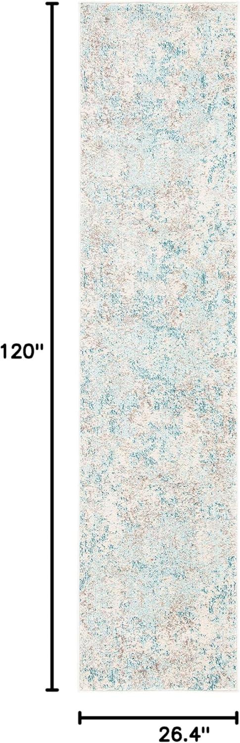 image:imageSAFAVIEH Madison Collection Area Rug 53 x 76 Grey amp Beige Modern Abstract Design NonShedding amp Easy Care Ideal for High Traffic Areas in Living Room Bedroom MAD453AIvoryTeal