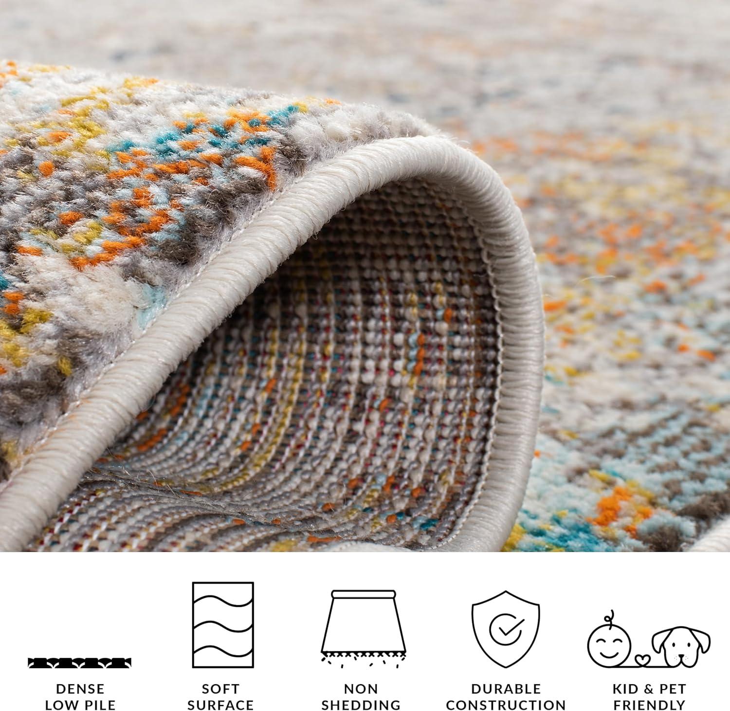 image:imageSAFAVIEH Madison Collection Area Rug 53 x 76 Grey amp Beige Modern Abstract Design NonShedding amp Easy Care Ideal for High Traffic Areas in Living Room Bedroom MAD453AGreyGold