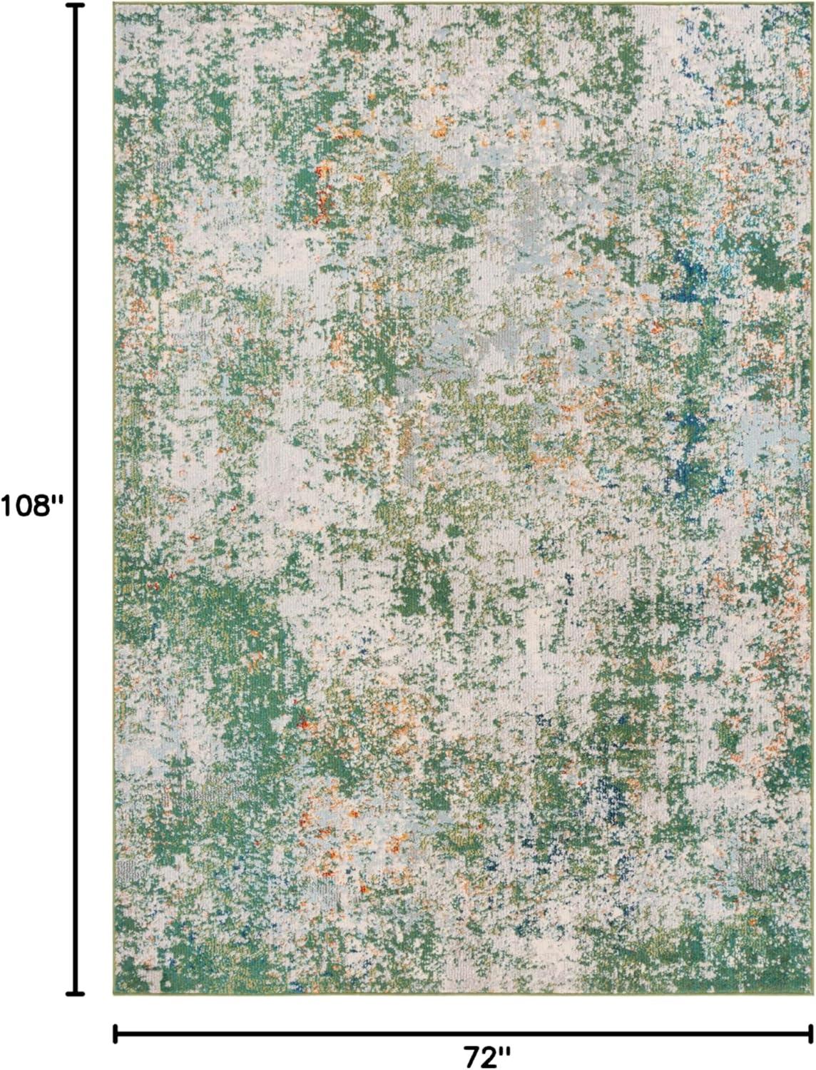 image:imageSAFAVIEH Madison Collection Area Rug 53 x 76 Grey amp Beige Modern Abstract Design NonShedding amp Easy Care Ideal for High Traffic Areas in Living Room Bedroom MAD453AGreenBlue