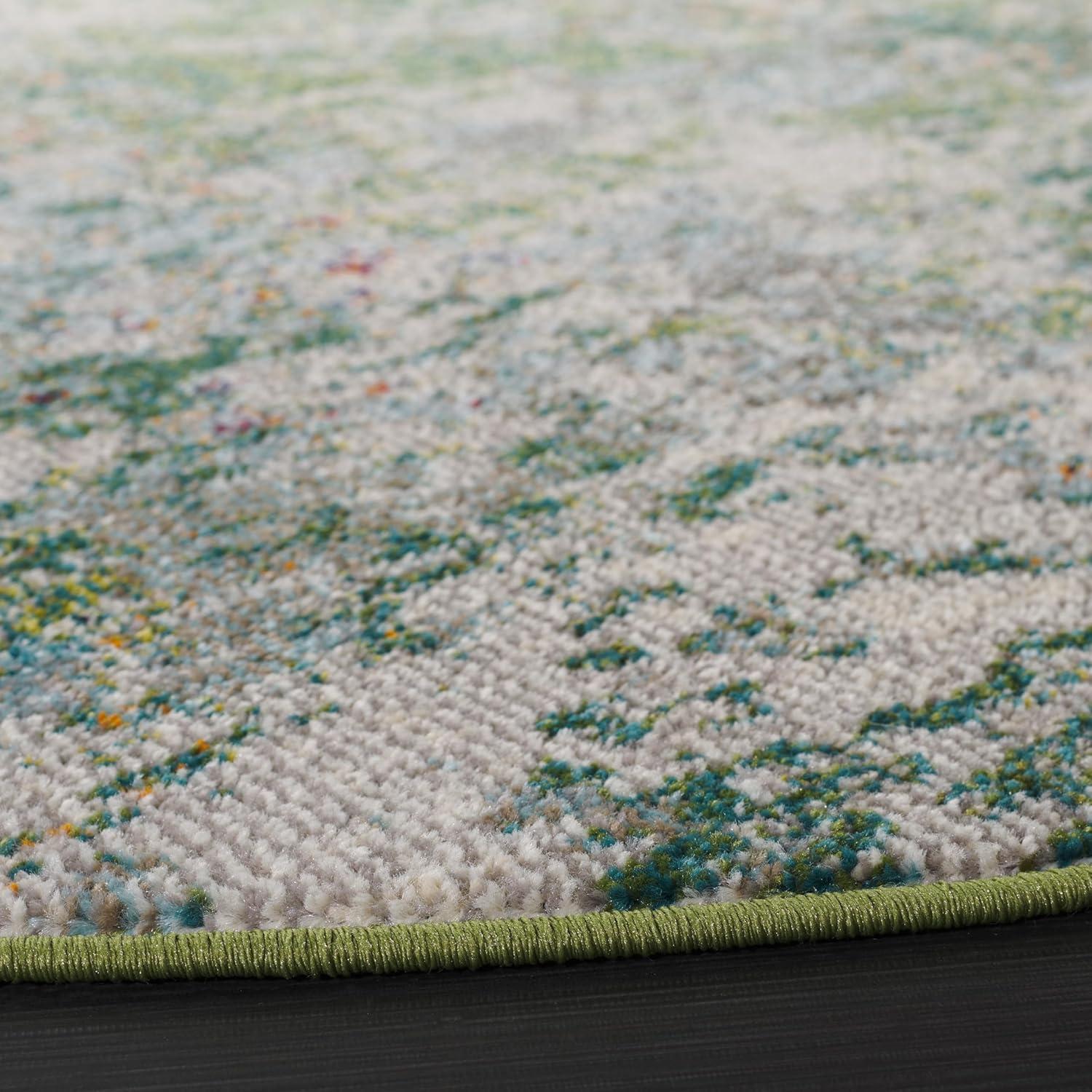 image:imageSAFAVIEH Madison Collection Area Rug 53 x 76 Grey amp Beige Modern Abstract Design NonShedding amp Easy Care Ideal for High Traffic Areas in Living Room Bedroom MAD453AGreenBlue