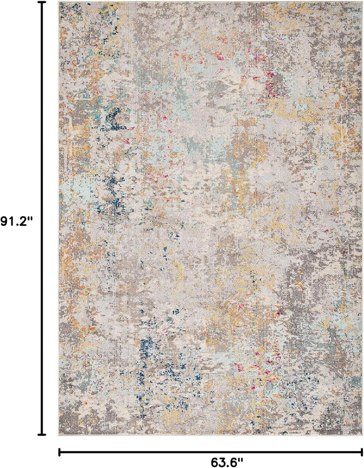image:imageSAFAVIEH Madison Collection Area Rug 53 x 76 Grey amp Beige Modern Abstract Design NonShedding amp Easy Care Ideal for High Traffic Areas in Living Room Bedroom MAD453AGreyGold