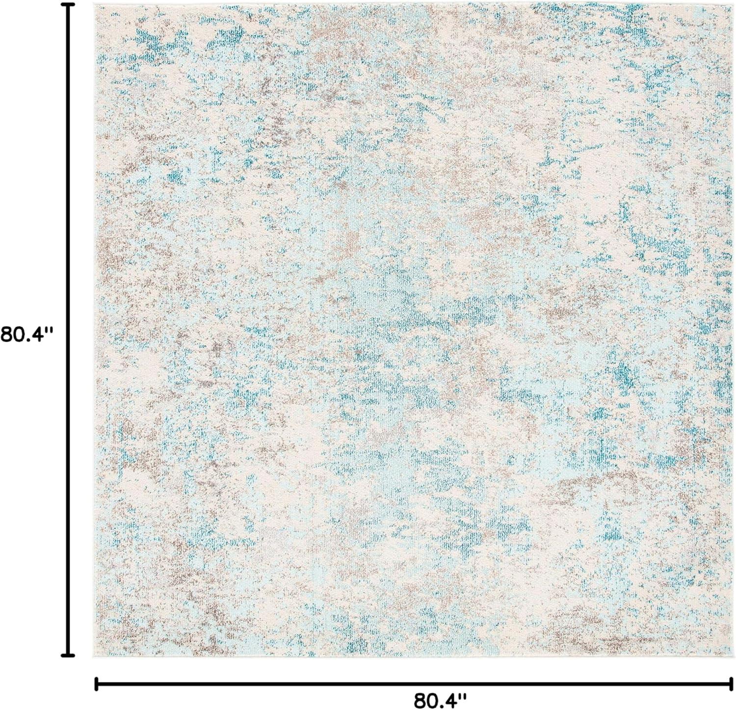 image:imageSAFAVIEH Madison Collection Area Rug 53 x 76 Grey amp Beige Modern Abstract Design NonShedding amp Easy Care Ideal for High Traffic Areas in Living Room Bedroom MAD453AIvoryTeal