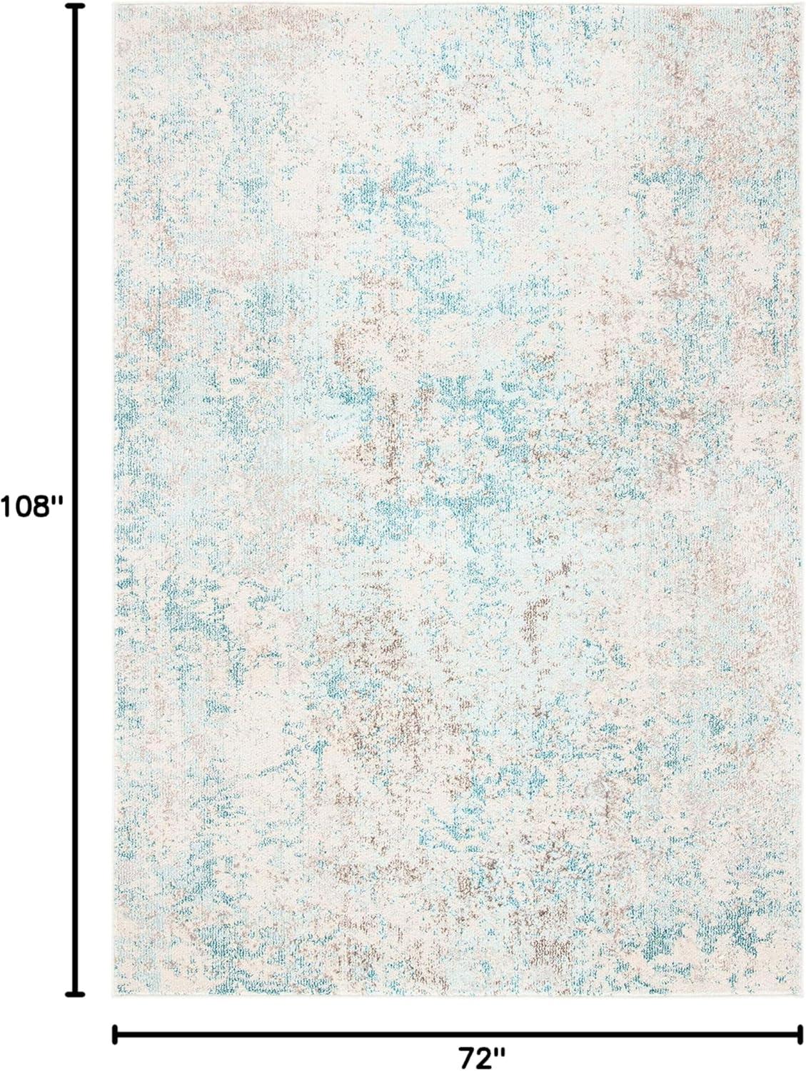 image:imageSAFAVIEH Madison Collection Area Rug 53 x 76 Grey amp Beige Modern Abstract Design NonShedding amp Easy Care Ideal for High Traffic Areas in Living Room Bedroom MAD453AIvoryTeal