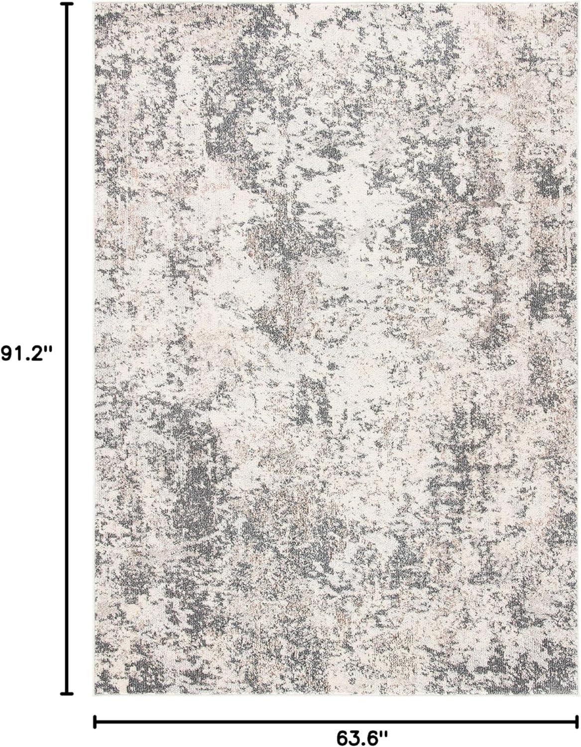 image:imageSAFAVIEH Madison Collection Area Rug 53 x 76 Grey amp Beige Modern Abstract Design NonShedding amp Easy Care Ideal for High Traffic Areas in Living Room Bedroom MAD453AGreyIvory