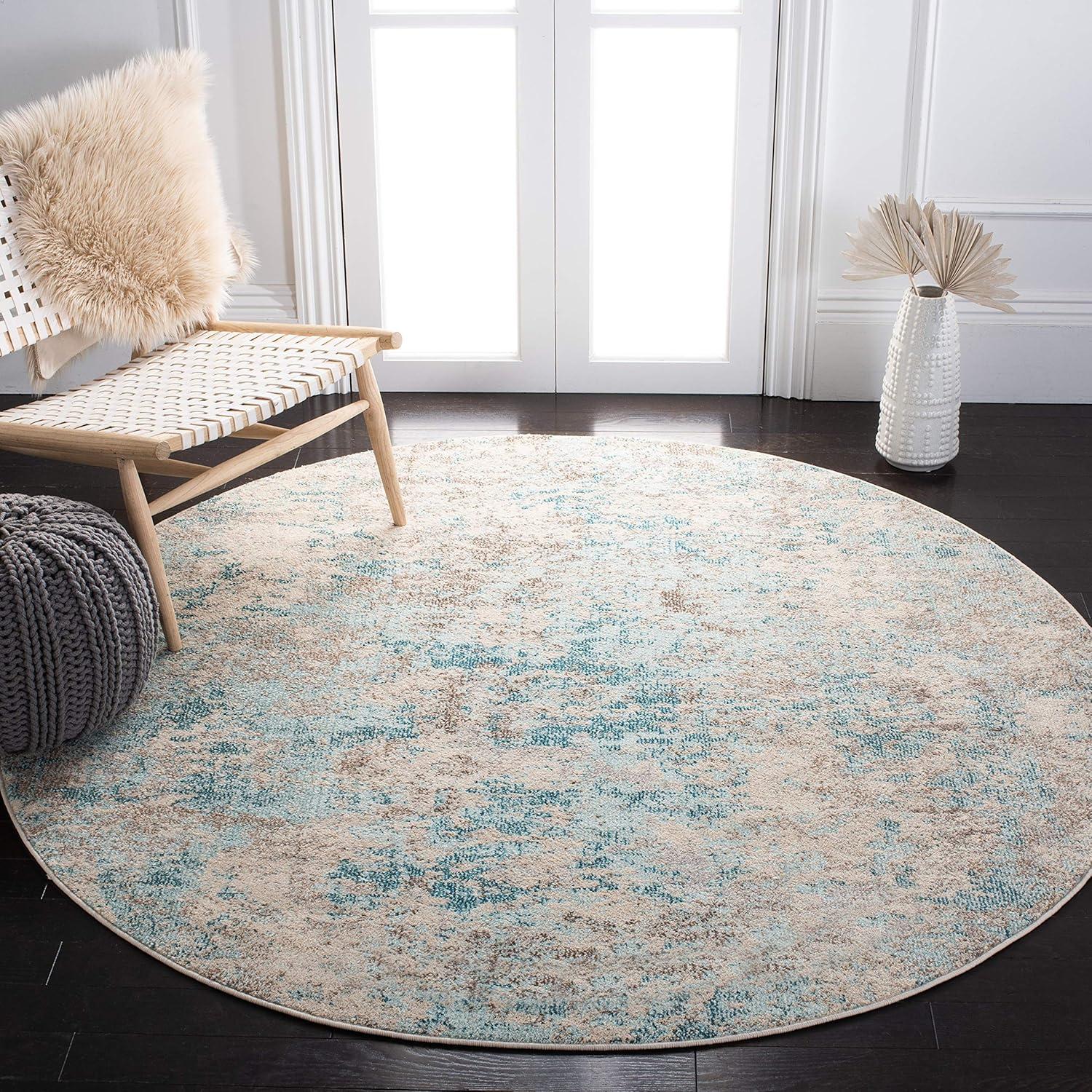 image:imageSAFAVIEH Madison Collection Area Rug 53 x 76 Grey amp Beige Modern Abstract Design NonShedding amp Easy Care Ideal for High Traffic Areas in Living Room Bedroom MAD453AIvoryTeal
