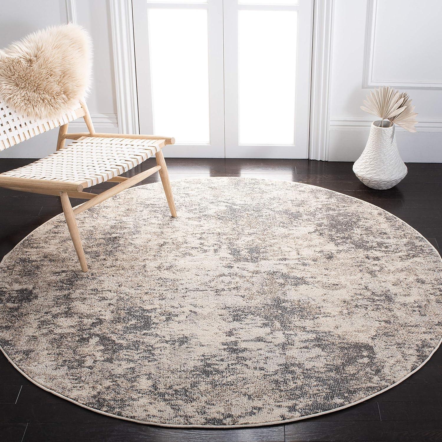 image:imageSAFAVIEH Madison Collection Area Rug 53 x 76 Grey amp Beige Modern Abstract Design NonShedding amp Easy Care Ideal for High Traffic Areas in Living Room Bedroom MAD453AGreyIvory