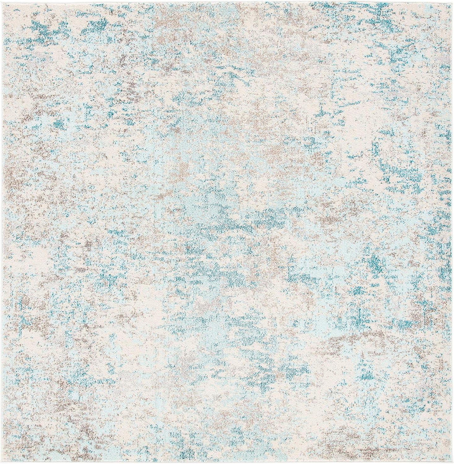 image:imageSAFAVIEH Madison Collection Area Rug 53 x 76 Grey amp Beige Modern Abstract Design NonShedding amp Easy Care Ideal for High Traffic Areas in Living Room Bedroom MAD453AIvoryTeal
