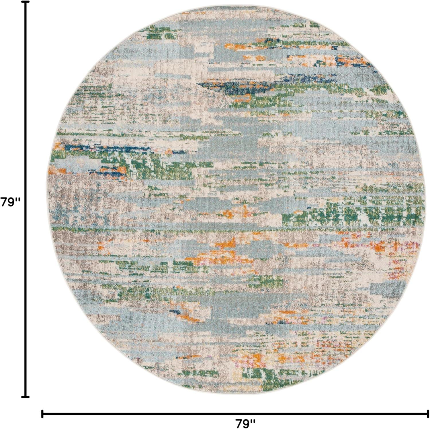 image:imageSAFAVIEH Madison Collection Area Rug 53 x 76 Grey amp Turquoise Boho Abstract Distressed Design NonShedding amp Easy Care Ideal for High Traffic Areas in Living Room Bedroom MAD419FGreenBlue