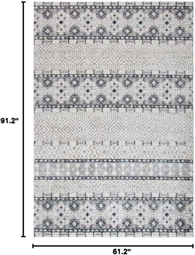 image:imageSAFAVIEH Madison Collection Area Rug 53 x 76 Grey amp Turquoise Boho Chic Design NonShedding amp Easy Care Ideal for High Traffic Areas in Living Room Bedroom MAD797GCharcoalGrey