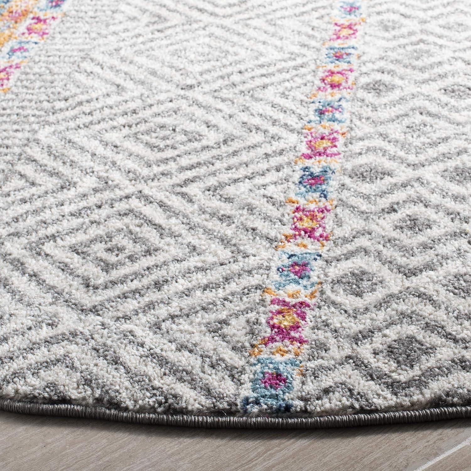 image:imageSAFAVIEH Madison Collection Area Rug 53 x 76 Grey amp Turquoise Boho Chic Design NonShedding amp Easy Care Ideal for High Traffic Areas in Living Room Bedroom MAD797GGreyIvory