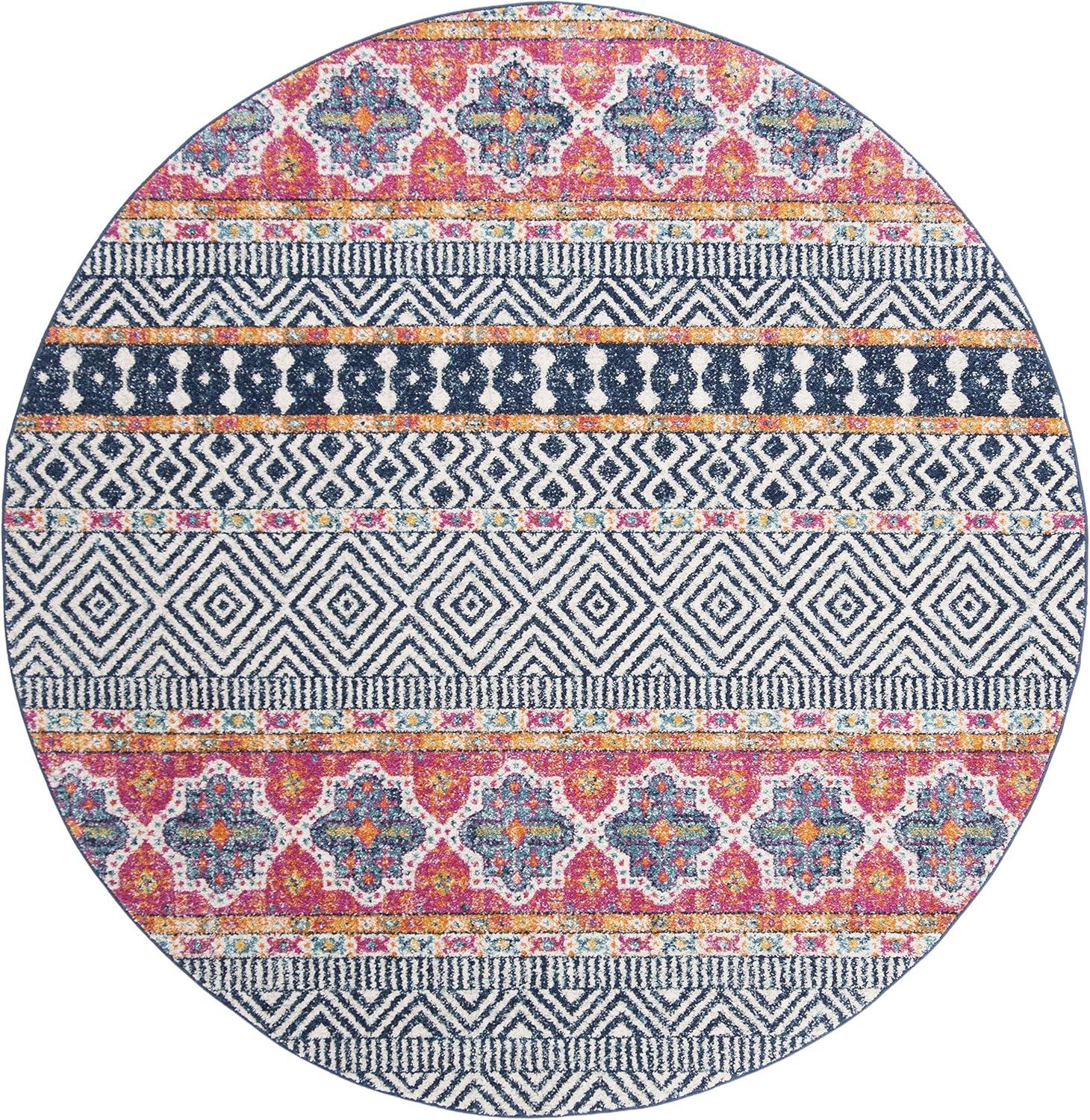 image:imageSAFAVIEH Madison Collection Area Rug 53 x 76 Grey amp Turquoise Boho Chic Design NonShedding amp Easy Care Ideal for High Traffic Areas in Living Room Bedroom MAD797GNavyIvory