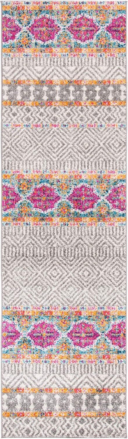 image:imageSAFAVIEH Madison Collection Area Rug 53 x 76 Grey amp Turquoise Boho Chic Design NonShedding amp Easy Care Ideal for High Traffic Areas in Living Room Bedroom MAD797GGreyIvory