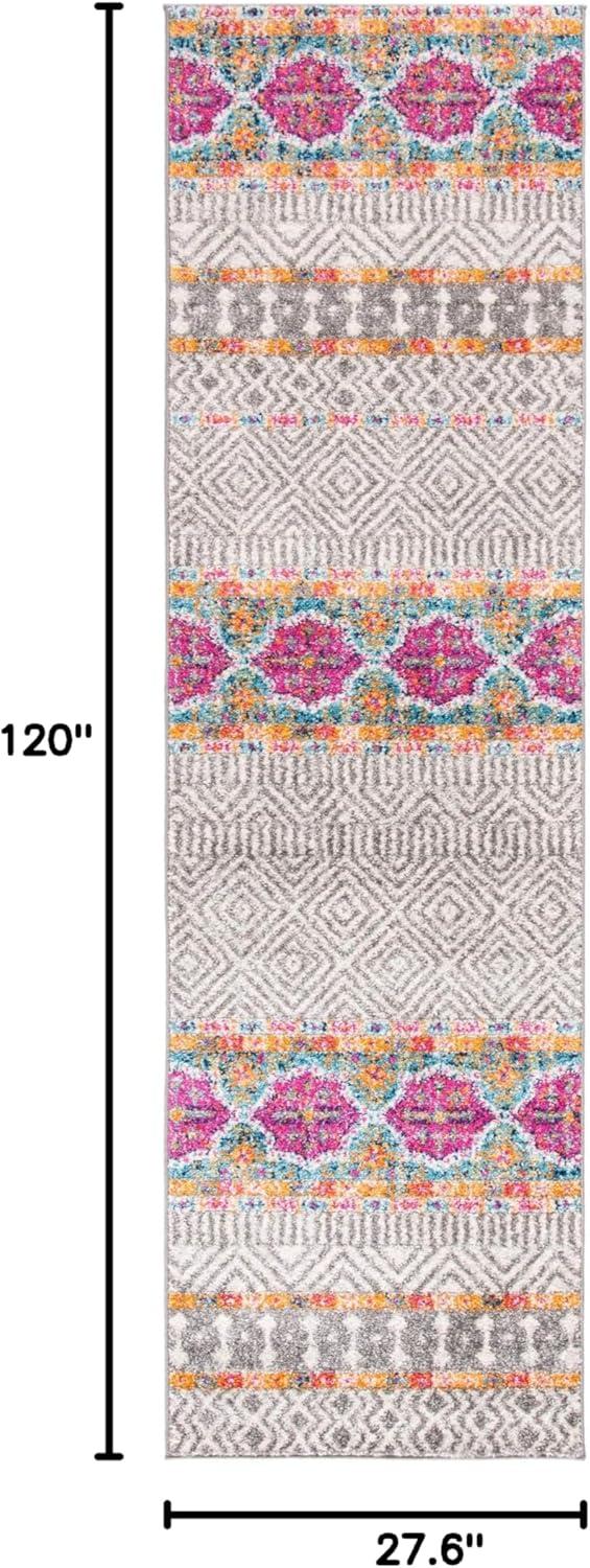 image:imageSAFAVIEH Madison Collection Area Rug 53 x 76 Grey amp Turquoise Boho Chic Design NonShedding amp Easy Care Ideal for High Traffic Areas in Living Room Bedroom MAD797GGreyIvory