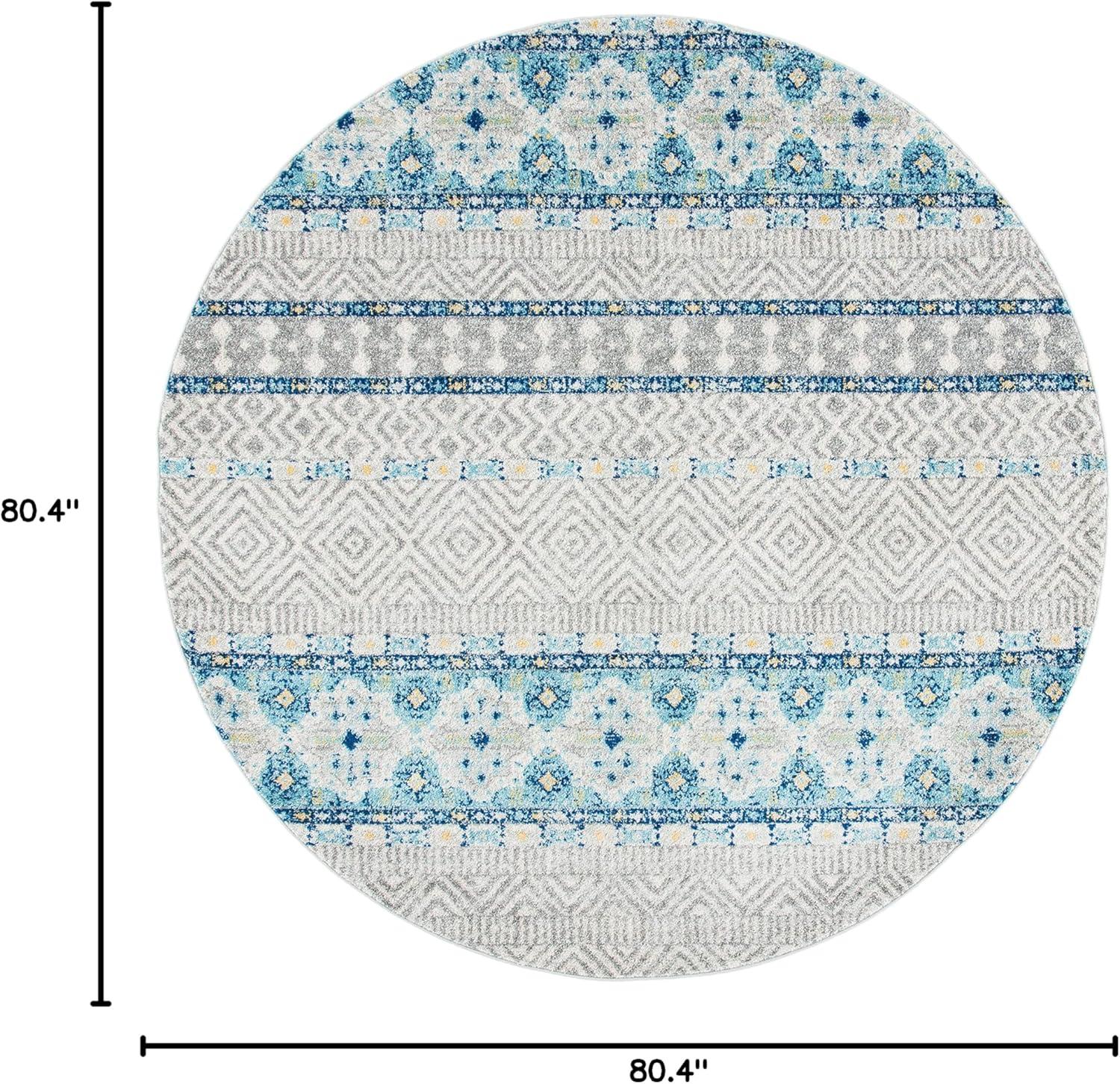 image:imageSAFAVIEH Madison Collection Area Rug 53 x 76 Grey amp Turquoise Boho Chic Design NonShedding amp Easy Care Ideal for High Traffic Areas in Living Room Bedroom MAD797GGreyTurquoise